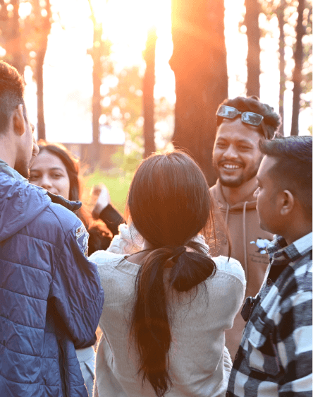 Guests enjoying sunset together at Verdant Valleys Stay