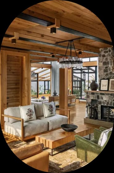 Cozy eco-friendly bedroom with wooden ceiling at Verdant Valleys Stay
